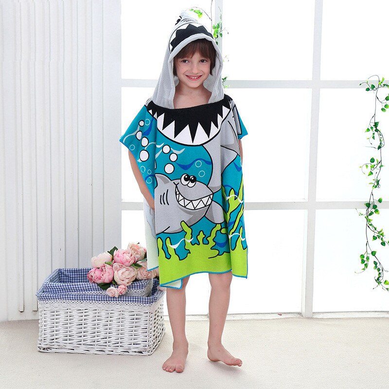 Kids Hooded Towels Cartoon Design